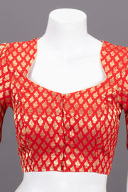Red Banarasi Silk Blouse 10073457