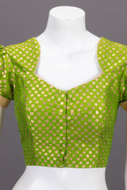 Green Banarasi Silk Blouse 10073468