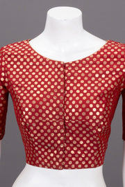 Maroon Banarasi Silk Blouse 10073472