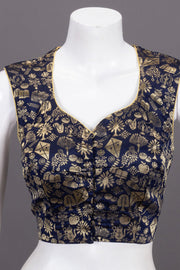 Blue Banarasi Silk Blouse 10073474