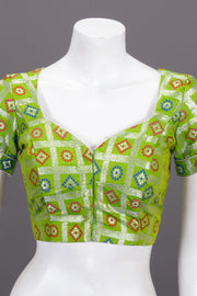 Green Banarasi Silk Blouse 10073475