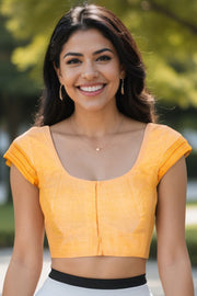 Orange Andhra Cotton Blouse 10074420