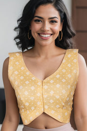 Beige Banarasi Cotton Blouse 10074514