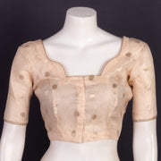  Beige Banarasi Tissue Silk Blouse 10075962