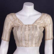 Cream Banarasi Tissue Silk Blouse 10075964