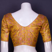 Yellow Banarasi Silk Blouse with Floral Motif 10076208