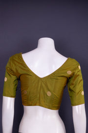 Greeen Banarasi Katan Silk Blouse 10076212