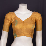 Harvest Gold Yellow Kanjivaram Soft Silk Blouse With Floral Motifs 10076629