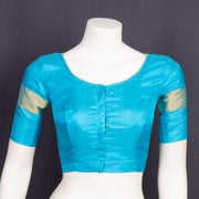 Tropical Aqua Blue Kanjivaram Silk Blouse 10076643