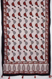 Cream Vanaspathi Modal Silk Cotton Stole 10075281