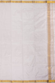 Pearl Mist White Kanjivaram Silk 9 x 5 Dhoti With Gold Zari Border 10076405