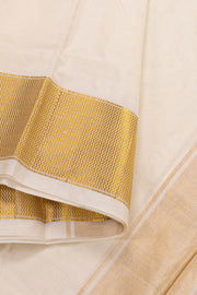 Mellow Gold Kanjivaram Silk 9 x 5 Dhoti With Gold Zari Border 10076408