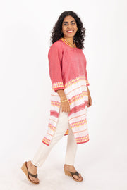 White Handcrafted Dhaniakhali Cotton Kurta 10073988