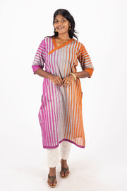 Grey Handcrafted Dhaniakhali Cotton Kurta 10073995