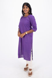 Purple Handcrafted Stripes Kurtas 10074351