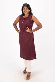 Maroon Handcrafted Stripes Kurtas 10074357