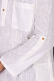 White Full Sleeve Slub Cotton Solid Style Men's Kurta 10074247