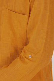 Yellow Full Sleeve Slub Cotton Solid Style Men's Kurta 10074415