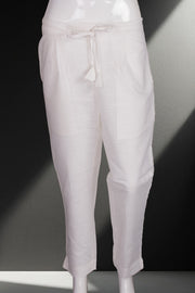 White Solid Style Cotton Pant 10062715 