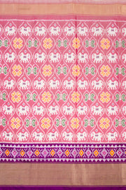 Universal Size Pink Ikat Pattu Pavadai Material 10069826