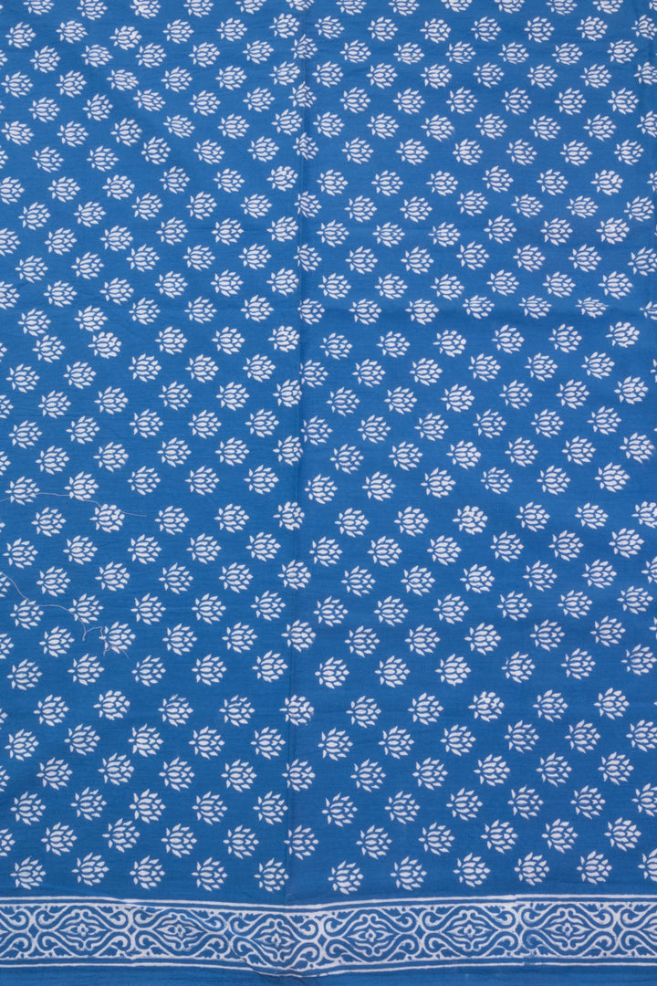 Blue 3-Piece Mulmul Cotton Salwar Suit Material 
