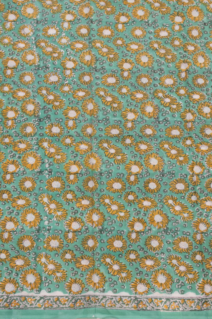 Sea Green 3-Piece Cotton Salwar Suit Material With Chiffon Dupatta 10070130