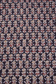 Black Ajrakh Printed Cutwork Applique Embroidered Cotton 3 Piece Salwar Suit Material