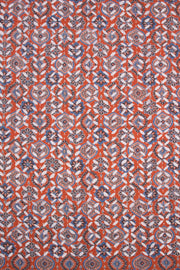 Tangerine Orange Barmer Applique Embroidered Cotton 3 Piece Salwar Suit Material 10070180