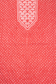 Red Bandhani Cotton 3-Piece Salwar Suit Material 