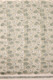 Grey Handblock Printed Silk Cotton 3 Piece Salwar Suit Material 10072920