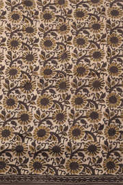 Brown Handblock Printed 3-Piece Salwar Suit Material 10072924