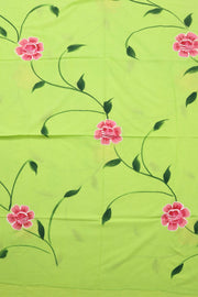 Green Hand Painted 3-Piece Salwar Suit Material 10076023