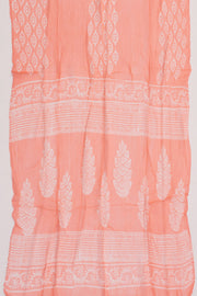 Peach Hand Block Printed Pure Cotton Salwar Suit Material 10072979