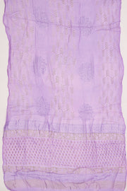 Lavender Hand Block Printed Pure Cotton Salwar Suit Material 10072980