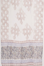 Grey Hand Block Printed Pure Cotton Salwar Suit Material 10072981