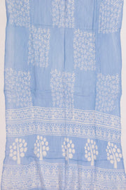 Blue Hand Block Printed Pure Cotton Salwar Suit Material 10072986
