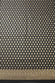 Black Banarasi Silk 3 Piece Salwar Suit Material 10073033