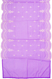 Purple Scallop Embroidered Organza Salwar Suit Material 10073042