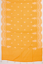 Yellow Scallop Embroidered Organza Salwar Suit Material 10073043