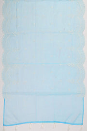 Blue Scallop Embroidered Organza Salwar Suit Material 10073045