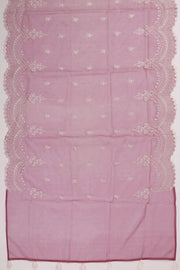 Mauve Scallop Embroidered Organza Salwar Suit Material 10073046