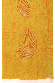 Yellow Batik Printed 3-Piece Salwar Suit Material 10076004