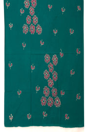 Green Batik Printed 3-Piece Salwar Suit Material 10076000