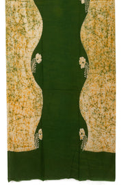 Green Batik Printed 3-Piece Salwar Suit Material 10075998