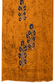 Yellow Batik Printed 3-Piece Salwar Suit Material 10075996