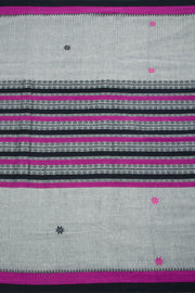 Grey Handloom Dhaniakhali Cotton Saree 10062583