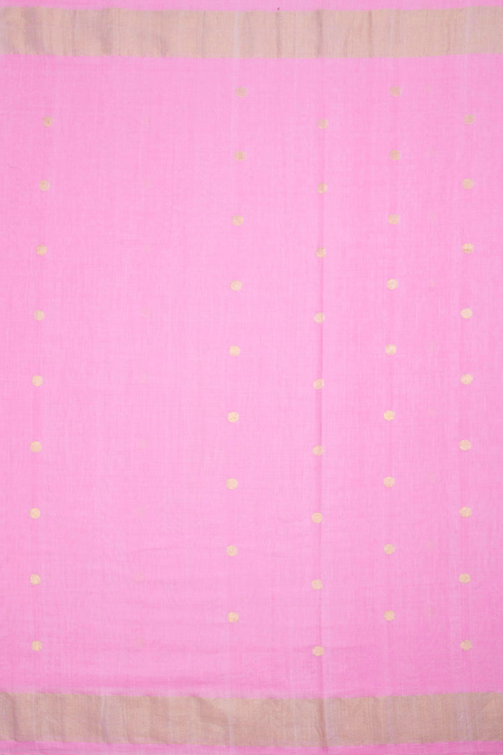 Powder Pink Handloom Paithani Cotton Saree 10062502