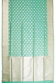 Green Handloom Banarasi Kora Silk Saree - Avishya