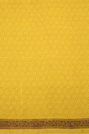 Yellow Ajrakh Printed Silk Cotton Saree - Avishya