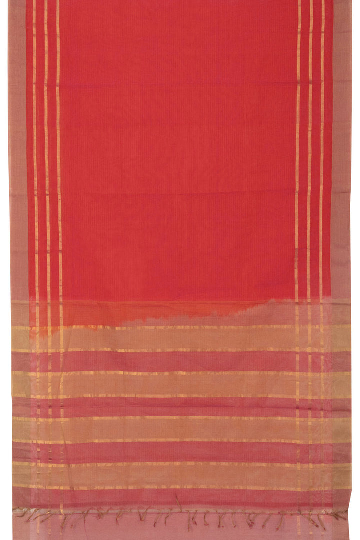 Crimson Red Negamam Cotton Saree-Avishya